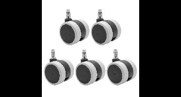 WAGNER bureaustoelwielen/draaistoelwielen, set van 5 - DESIGN SOFT - Diameter 60 mm, hoogte 65 mm, met intervalrem, pen 11 x 20 mm, draagvermogen 50 kg/wiel - Made in Germany - 02007661