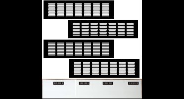 TRANKIELO® – Set van 4 Ventilatieroosters – Zwarte Afdekking – Geschikt voor Kasten en Meubilair – Afmeting 80 x 300 mm