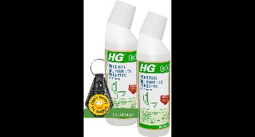 HG ECO toiletgel - 2 Stuks - 500 ml - de duurzame reiniger voor uw toilet - inclusief sleutelhanger