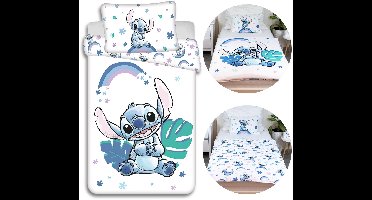 DISNEY Stitch Katoenen rits beddengoed, peuter, kind beddengoed, 100% katoen, 100x135 cm Oeko-Tex