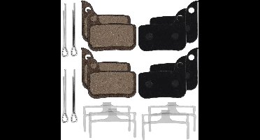 Allecto Plus - Fiets Schijfremblokken - Stille Remblokken - Slijtagebescherming - Fietsaccessoires - Vervanging - Compatibel met Sram RED ROAD - 4 Paren