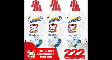 Omino Bianco Clean Fresh - Vloeibaar wasmiddel - Voor dagelijks gebruik - 6 x 1.48 L - Geconcentreerd