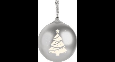 EPOK - Lichtgevende Kerstbal met Bluetooth Speaker en Kerstmuziek - Zilver