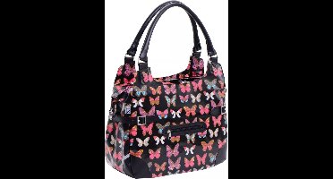 Willex Shopper - Enkele Fietstas - 13 liter - Black Butterfly