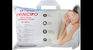 alpina Hoofdkussen 60 x 40 cm - Kussen voor Bed en Slaapkamer - Ademend, Vocht Afvoerend en Wasmachine Bestendig - voor Buik-, Rug- en Zijslaper - Microvezel/ Katoen - Wit