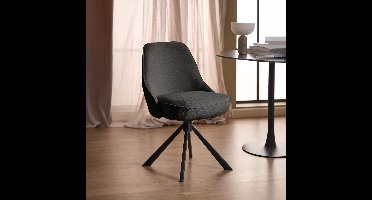 2x Sohome Draaibare Eetkamerstoel Reynard Chenille - Donkergrijs