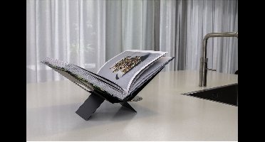 XEMM Boekenstandaard - Boekenhouder - Salontafelboek - 32 x 20 x 15,5 cm - Metaal - Zwart