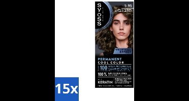 SYOSS - Permanent Coloration 5-95 - Haarverf - Permanente Haarkleuring - Cool Lichtbruin - Grijsdekking - Vermindert Haarbreuk - Bulkverpakking - 15 stuks