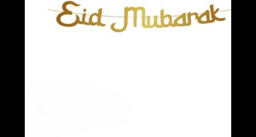 Ramadan Letterslinger Goud Eid Mubarak 2m Ramadan Letterslinger Goud Eid Mubarak 2m - Feestjecreatief