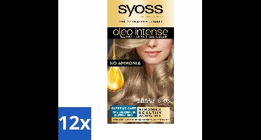SYOSS - Oleo Intense 8-05 Beige Blond - Haarverf - Zonder Ammoniak - Grijsdekking - Langdurige Kleur - Voordeelverpakking - 12 stuks