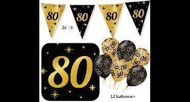 80 jaar 5 delig feest versiering pakket Classy Party.