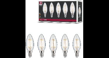 Filament 230 V LED kaars E14 5x470lm 5x4,8W 2700K Helder