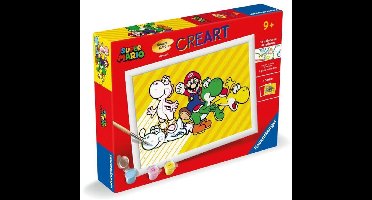 CreArt Kids 18x24cm Super Mario, Schilderen op Nummer Kit, Kunstnummer, Leeftijd 7+, 25529, Ravensburger