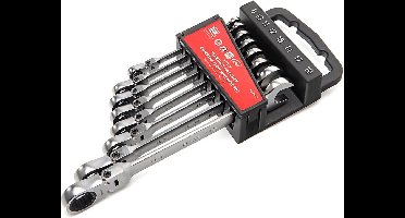 AOK 8 Delige Professionele Kantelbare Ring, Ratel, Steeksleutelset