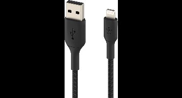 Belkin Braided iPhone Lightning naar USB kabel - 2m - zwart