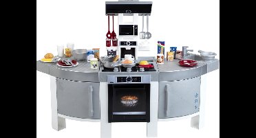 Klein Toys Bosch 'Mega" speelkeuken - 120x45x95cm - incl. koffiezetapparaat, gootsteen, oven en kookgerei - grijs zwart