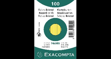 40x Pak 100 steekkaarten in folie - bristol gelijnd niet geperforeerd - 74x105mm, Geel