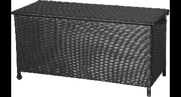 Kaplo tuintoebehoor kussen opbergbox met wielen zwart.