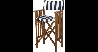 Stuurstoel II Hoog Teak Premium met Navy / Witte kussenset (Geolied)