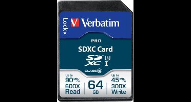 Verbatim SDXC UHS-3 geheugenkaart / 64GB