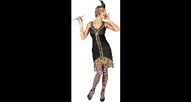 Vegaoo - Zwart en goudkleurig charleston kostuum voor vrouwen