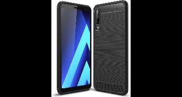 Ntech Soft Brushed Hoesje Geschikt Voor Samsung Galaxy A7 2018 - Matt Zwart