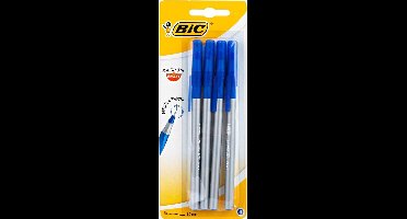BIC Round Stic Exact Blauw Stick balpen Fijn 4 stuk(s)