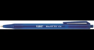 BIC Round Stic Clic Blauw Intrekbare balpen met klembevestiging Medium 20 stuk(s)