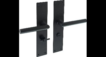 Intersteel Deurkruk Jura met schild 250x55x2mm WC63/8 zwart