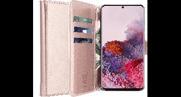Hoesje geschikt voor Samsung Galaxy S20 - Book Case Kunstleer Pasjeshouder Rosegoud