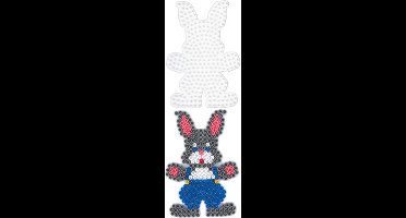 Hama midi KONIJN / HAAS / PAASHAAS strijkkralen vormpje / figuur / grondplaat voor normale strijkparels (strijkkralenbordje / legbordje dier), creatief knutselen met kralen / Pasen / voorjaar!