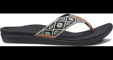 Reef Ortho Woven Dames Slippers - Black/White - Maat 35