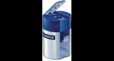 Staedtler Dubbele puntenslijper tonmodel 512 001 Blauw-zilver (fluorescerend) Uitvoering container: Blik