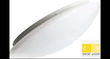 MEGAMAN - LED Plafondlamp - Badkamerlamp - Renzo - 11W - Aanpasbare Kleur - Rond - Mat Wit - Staal