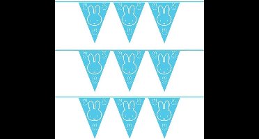 Set van 3x stuks blauwe Nijntje thema geboorte vlaggenlijnen van 6 meter - jongen geboren