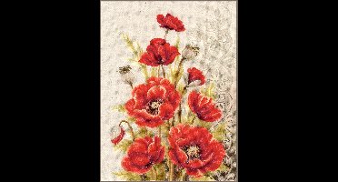 Vervaco - Telpakket kit - Papavers + orientaalse motieven - PN-0146330 - Borduren - Borduurpakket - Borduurpakket volwassenen