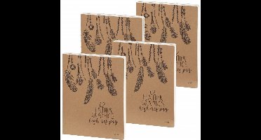 Dreamnotes D3900-4P 4 Stuks schetsboeken Veren 26 x 19 cm. 240 p