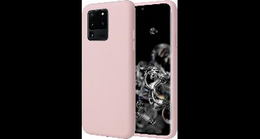 Hoesje geschikt voor Samsung Galaxy S20 Ultra - Matte Back Cover Microvezel Siliconen Case Hoes Roze