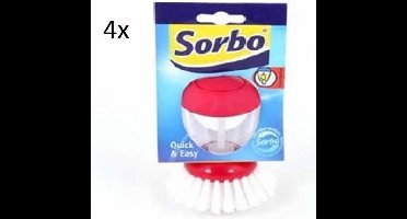 Sorbo Quick&Easy Afwasborstel - Met doseerpomp - Multipak 4 stuks kleuren kunnen wisselen