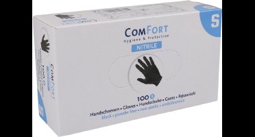 Nitrile Handschoenen Small Zwart 100 stuks Poeder Vrij