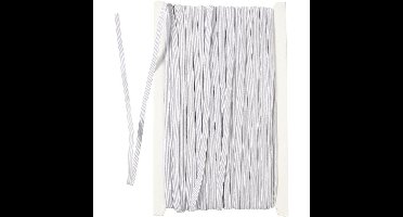 Creotime Elastisch koord plat, b: 6 mm, wit, 50 m