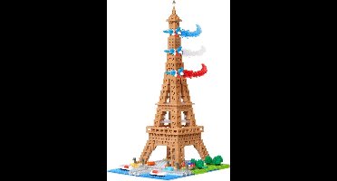 Bandai - Nanoblock - Eiffeltoren Deluxe - Baksteen Minifiguur 2500 stuks - Bouwpakket Montage Model Monumenten Parijs - Bouwpakket Speelgoed Kinderen 12 jaar en + Tiener Volwassenen - NBC057