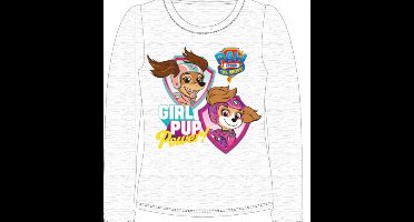 Paw Patrol Skye Kids Lang T-shirt Grijs Wit - 104 cm - Skye Kindermode Shirts