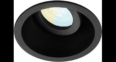 Inbouwspot Frans met Philips HUE White Ambiance - spot - Zwart - rond verdiepte spot - Voor binnen / woonkamer / keuken / slaapkamer - IP20 - GU10 - Buitendiameter: 93MM - boorgat: 80-84MM - min. Inbouwdiepte: 90MM