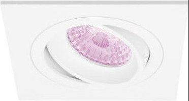 Inbouwspot Franko met Philips HUE White and Color - Voor binnen / woonkamer / keuken / slaapkamer - inbouwspot - Wit - vierkant - IP20 - GU10 - Buitendiameter: 93MM - boorgat: 78-86MM - min. Inbouwdiepte: 70MM