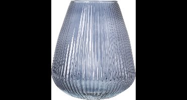 Excellent Houseware glazen vaas / bloemen vazen - blauw - 25 x 37 cm