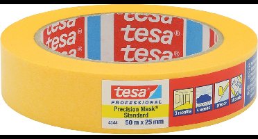 Tesa 4344 Serie - Professionele Precisie Maskeringstape - 50m - 38mm - UV-bestendig