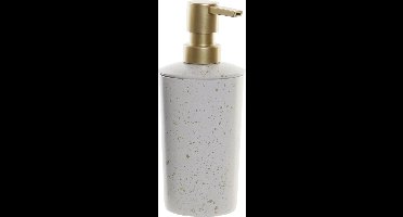 Items Zeeppompje/dispenser - 17 cm - metaal - wit - 350 ml - navulbaar - badkamer/toilet/keuken