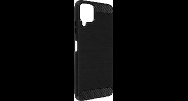 Akashi, Coque pour Geschikt voor Samsung Galaxy A22, M32 et M22 Renforcée Souple Carbone Effet Brossé, Zwart