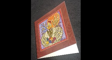 kaart Marlies van Wezel - De kip of het ei 16 x 16 cm 4 stuks